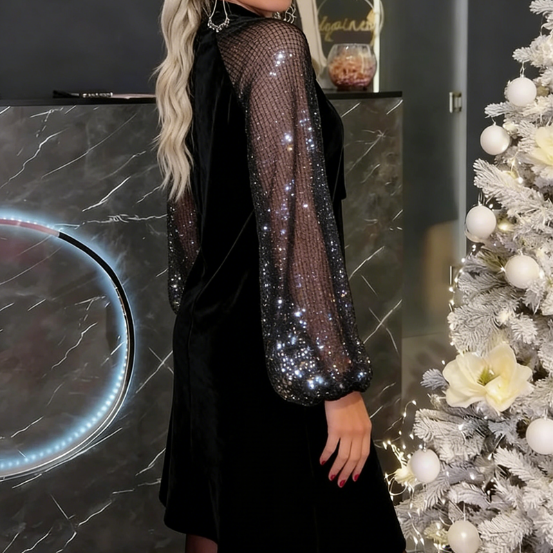 Robe Style Paris avec maniche Brillants