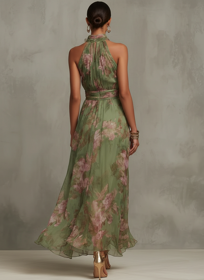 Livia - Robe Maxi Florale Halter - Taille M