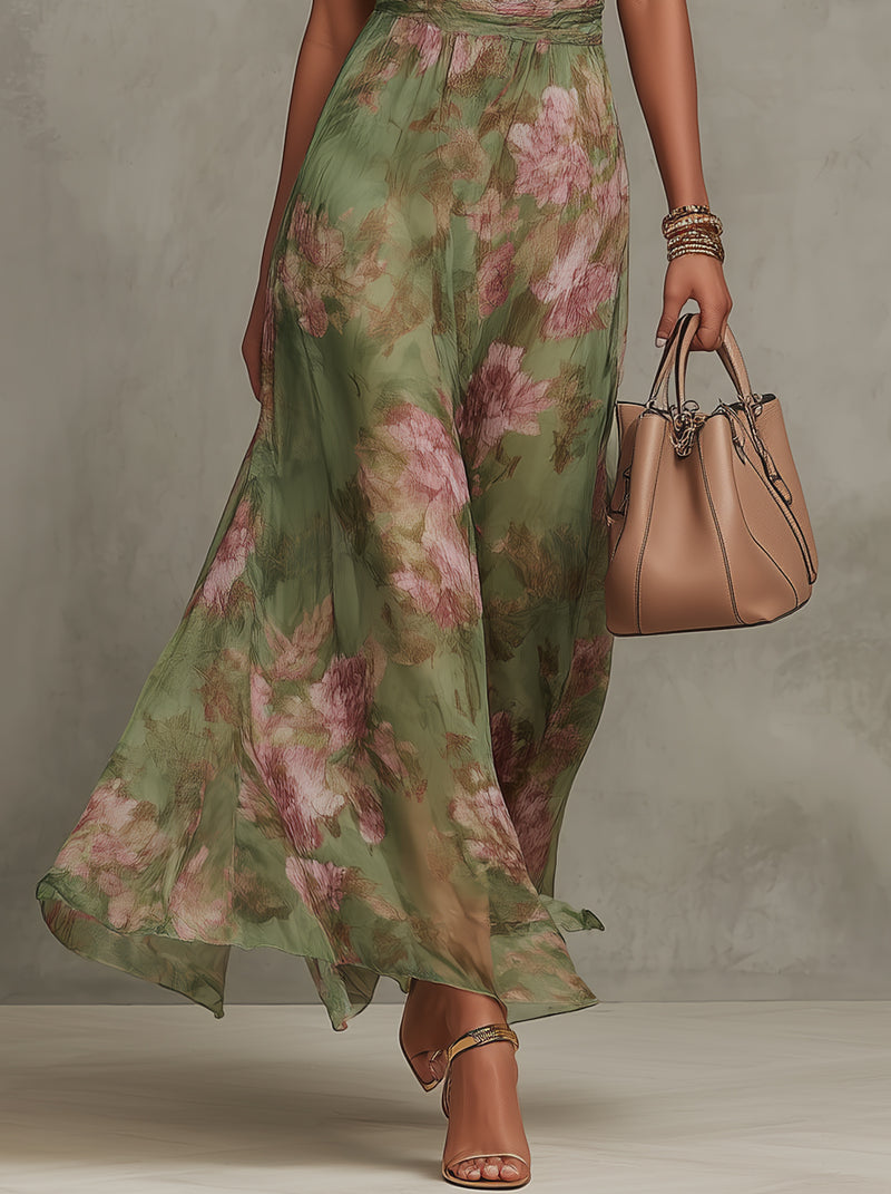 Livia - Robe Maxi Florale Halter - Taille XL