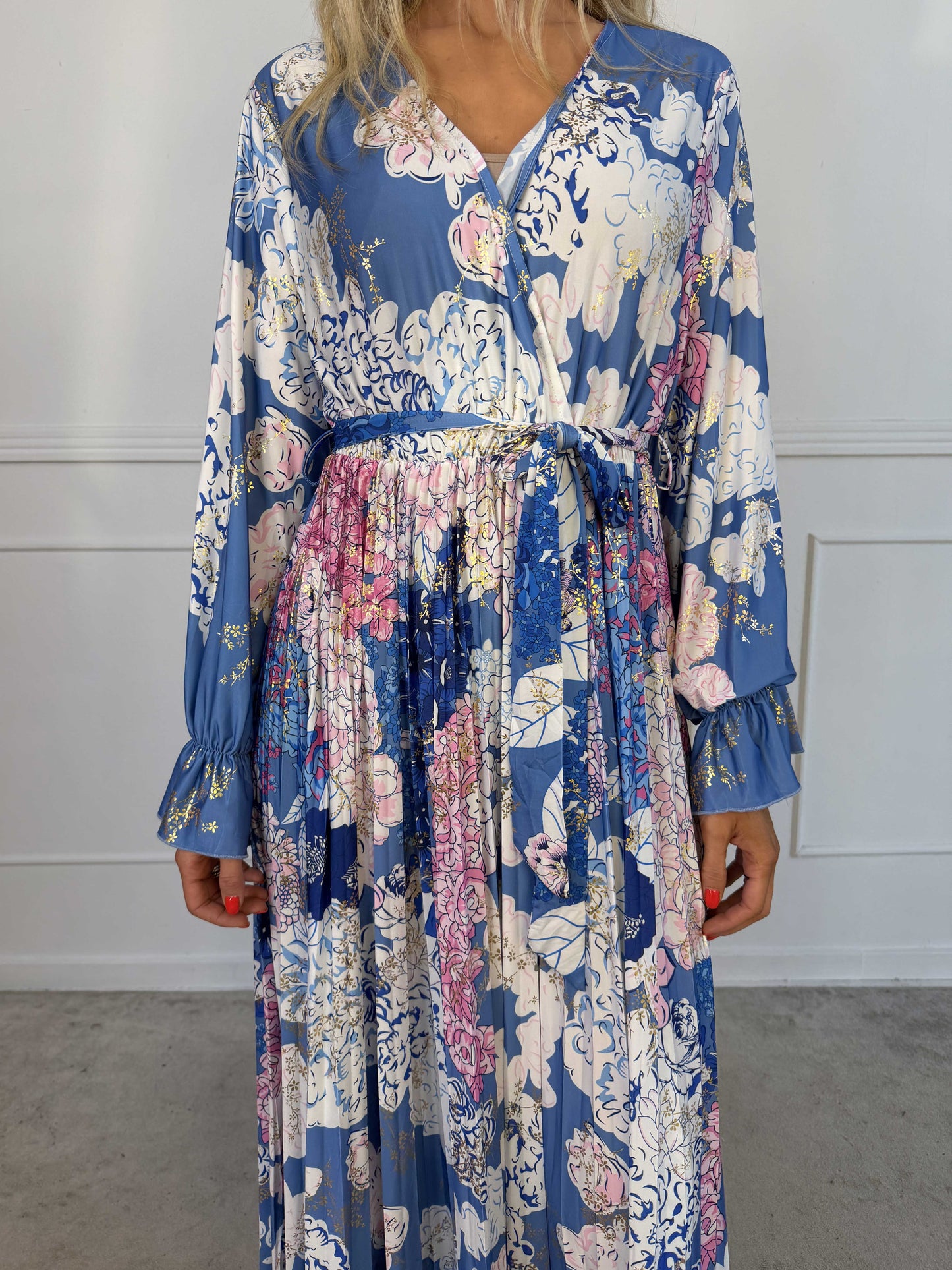 Silvija Fleur Robe Plissé Lungo