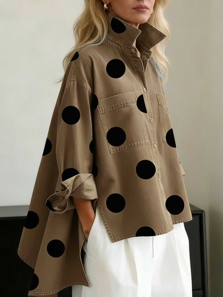 Chemise Denim à Pois