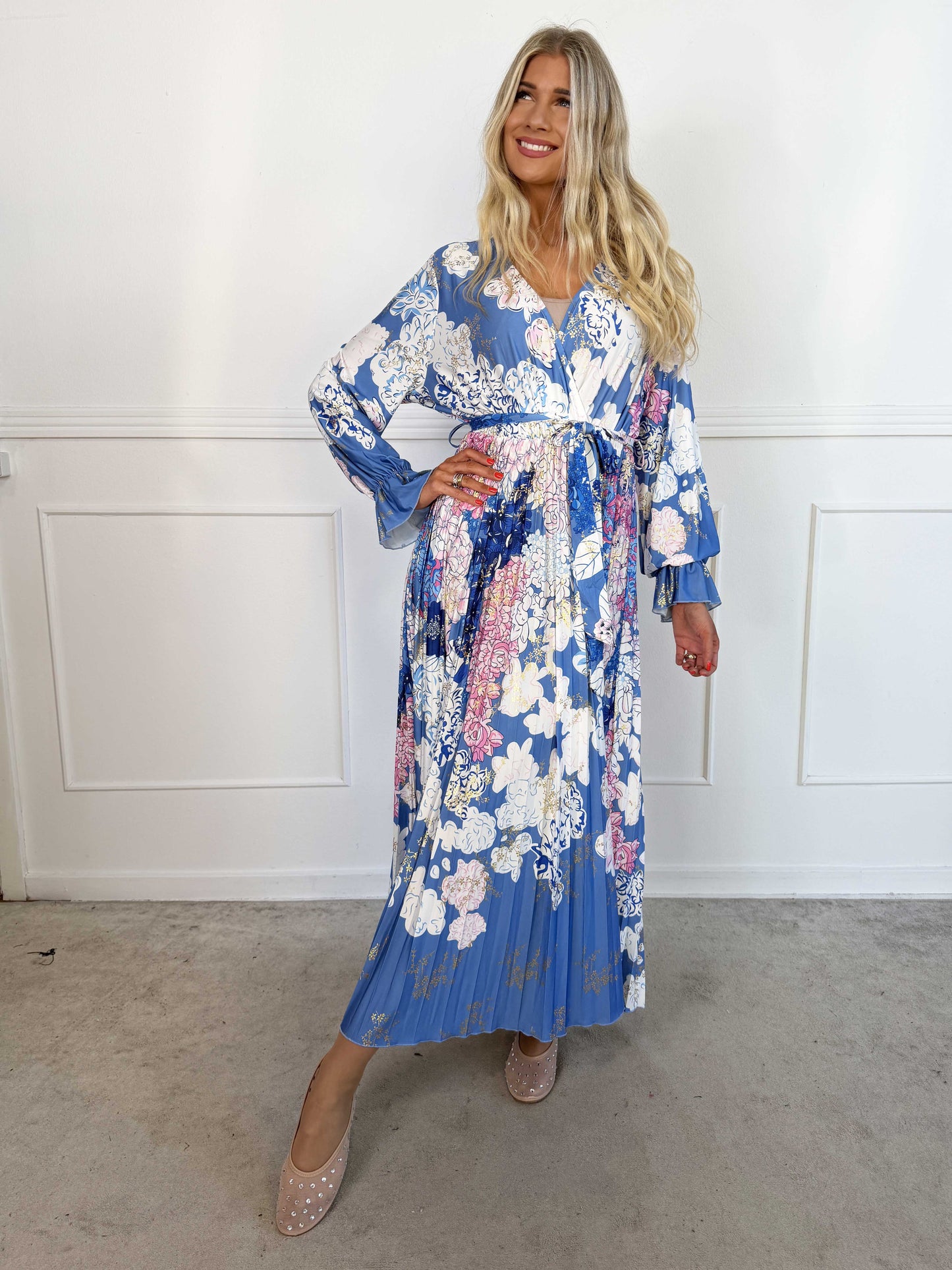 Silvija Fleur Robe Plissé Lungo