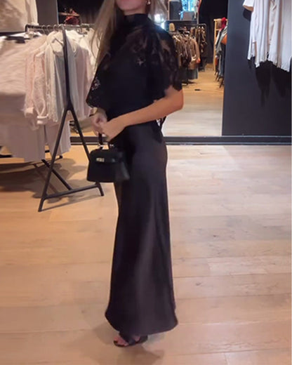 Robe Bonny Chic étole noir Brodé Inclus