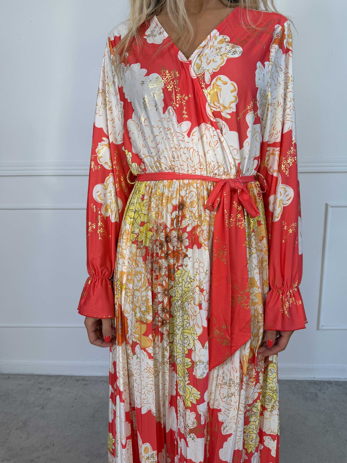 Silvija Fleur Robe Plissé Lungo