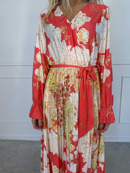 Silvija Fleur Robe Plissé Lungo