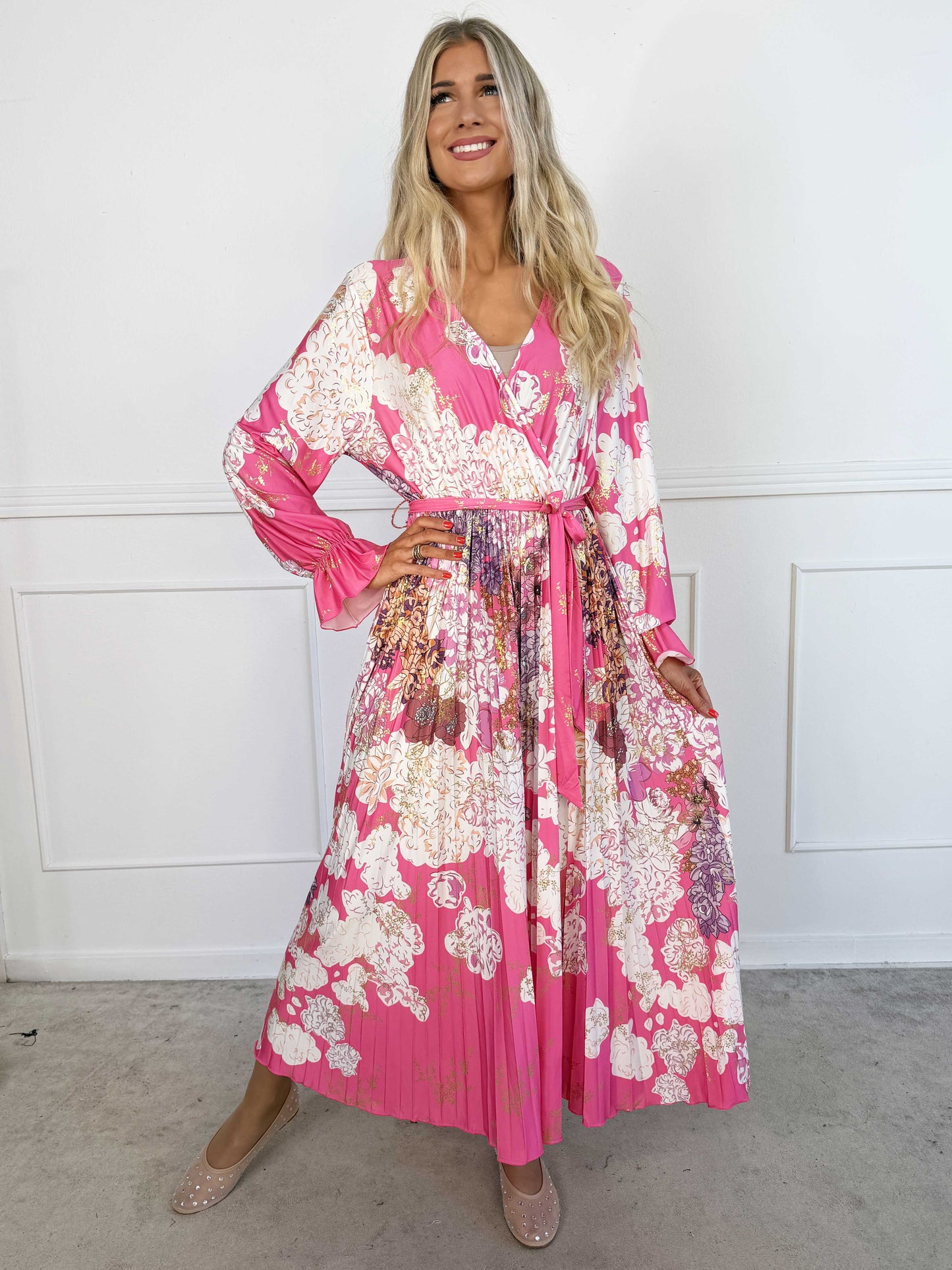Silvija Fleur Robe Plissé Lungo