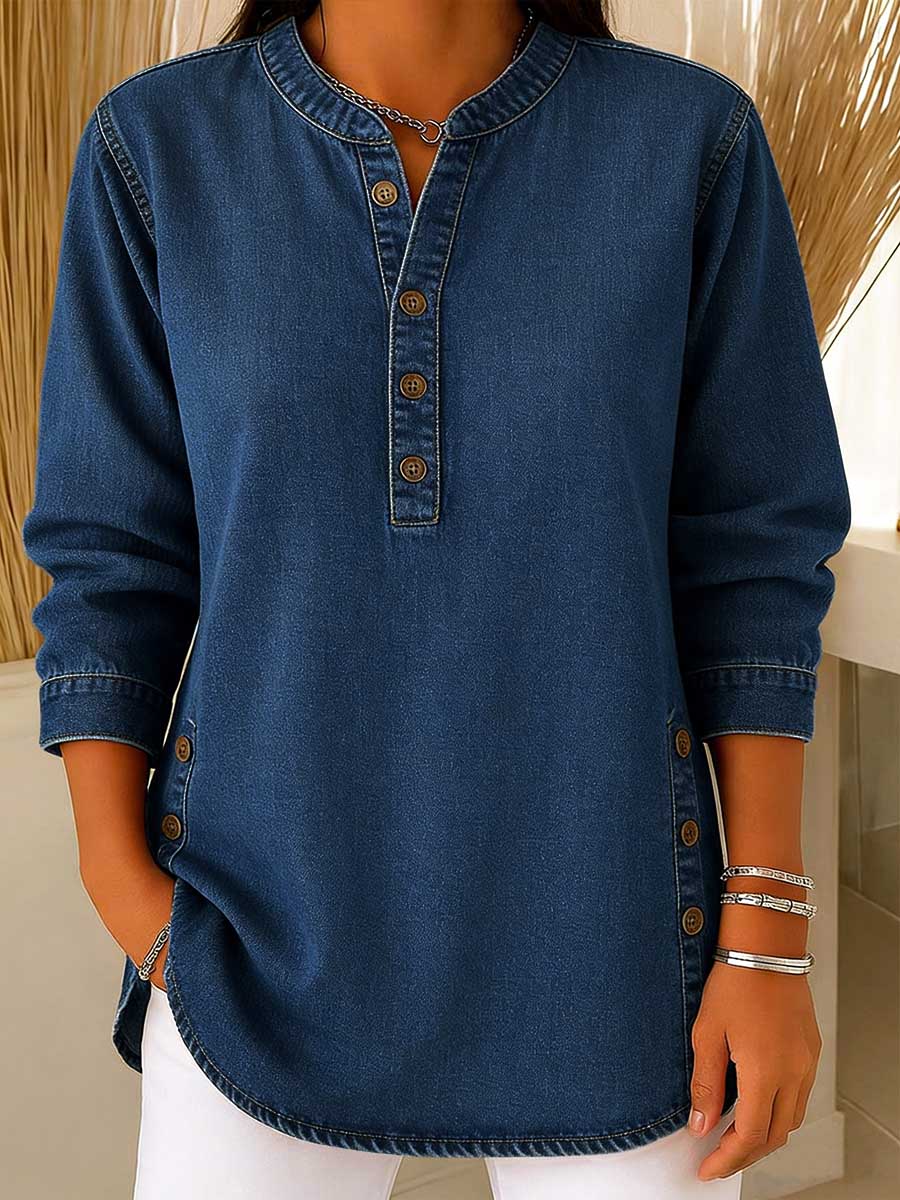 Chemise Denim Décontracté Douce