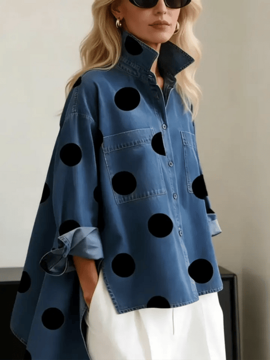 Chemise Denim à Pois