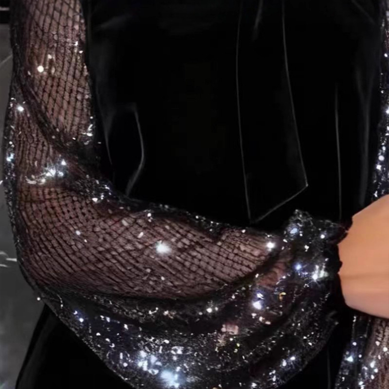 Robe Style Paris avec maniche Brillants