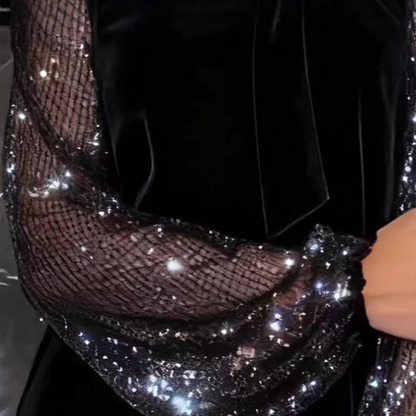 Robe Style Paris avec maniche Brillants