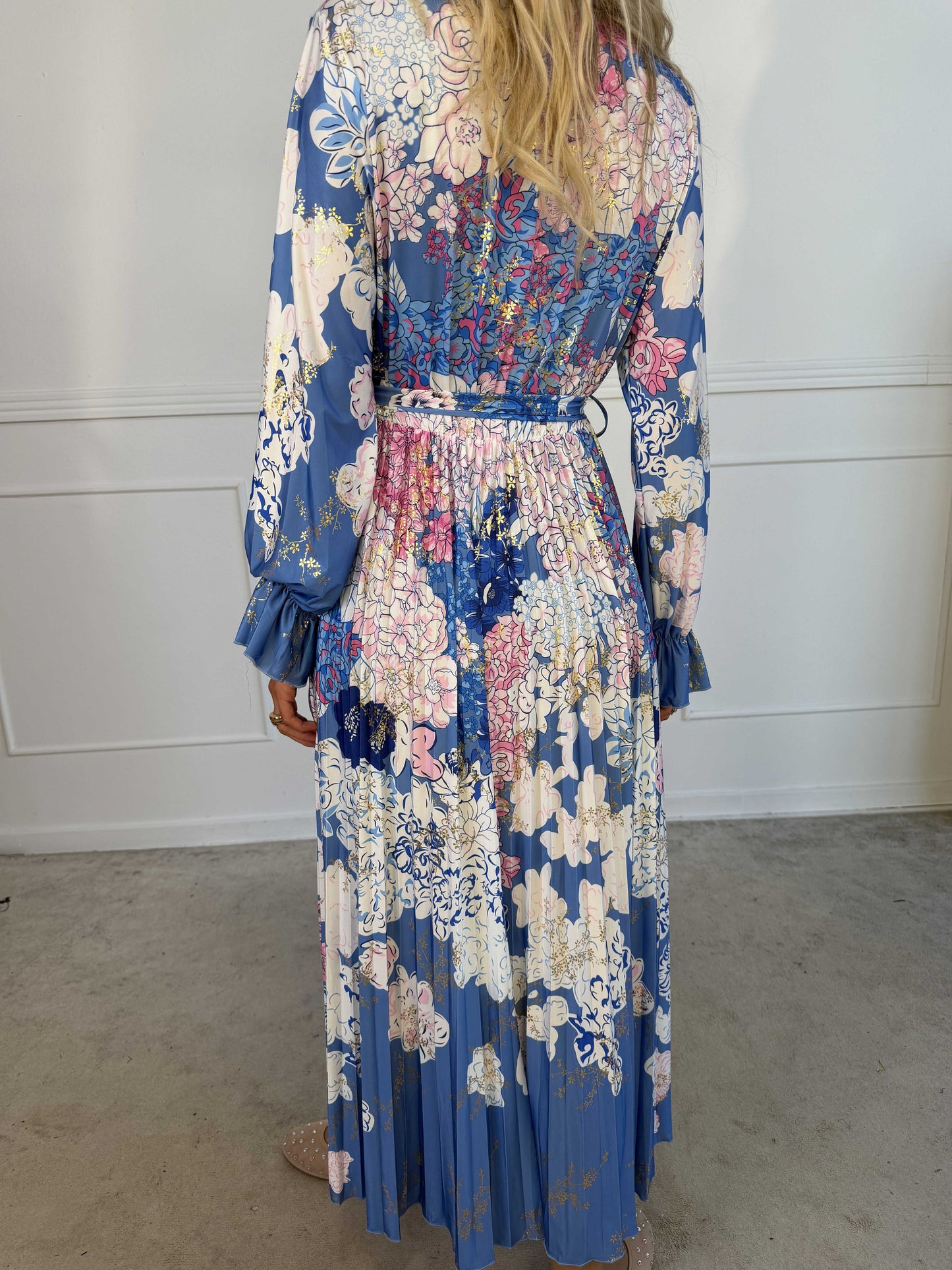 Silvija Fleur Robe Plissé Lungo