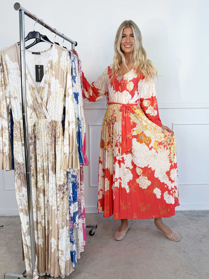 Silvija Fleur Robe Plissé Lungo