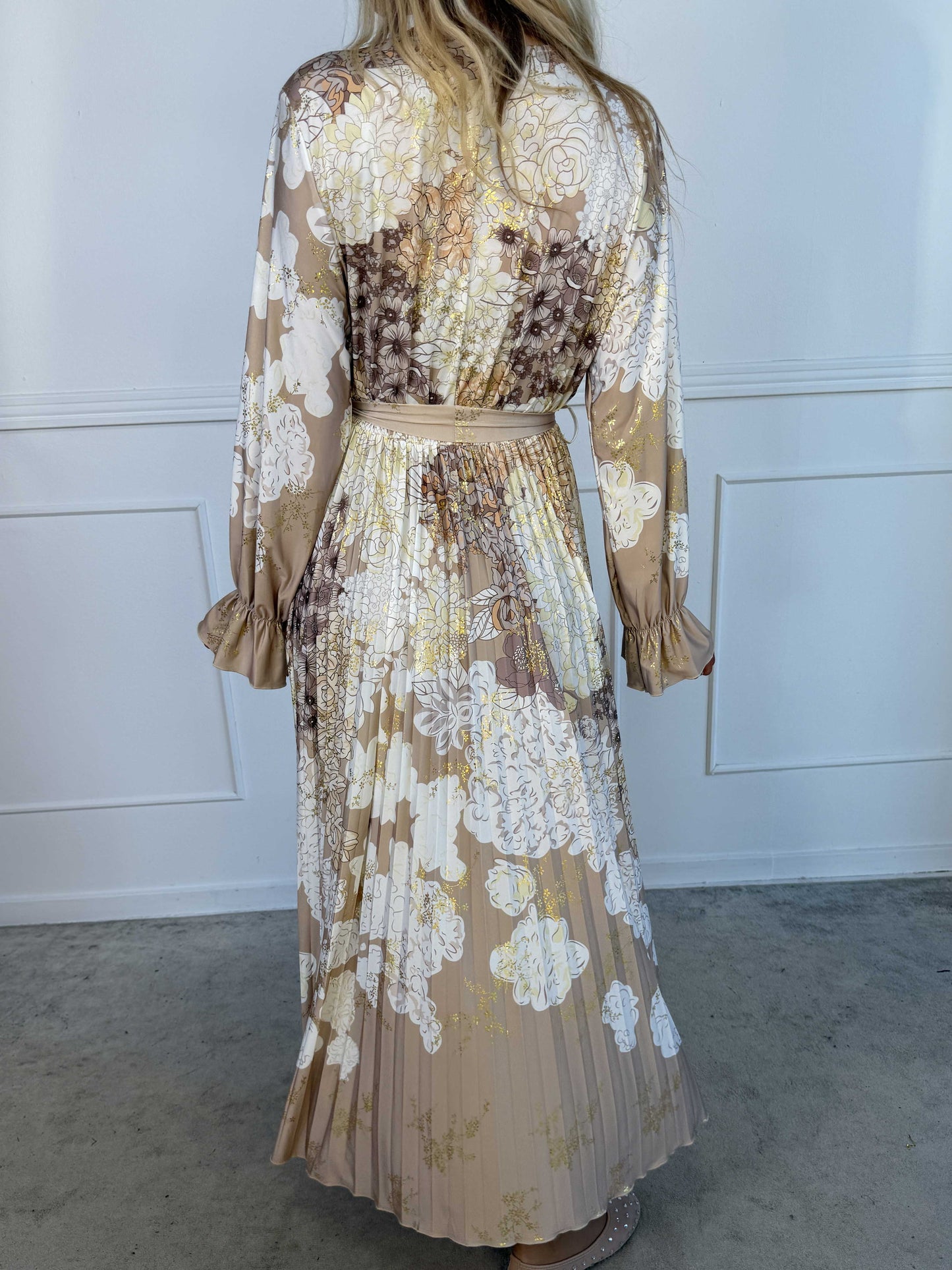 Silvija Fleur Robe Plissé Lungo