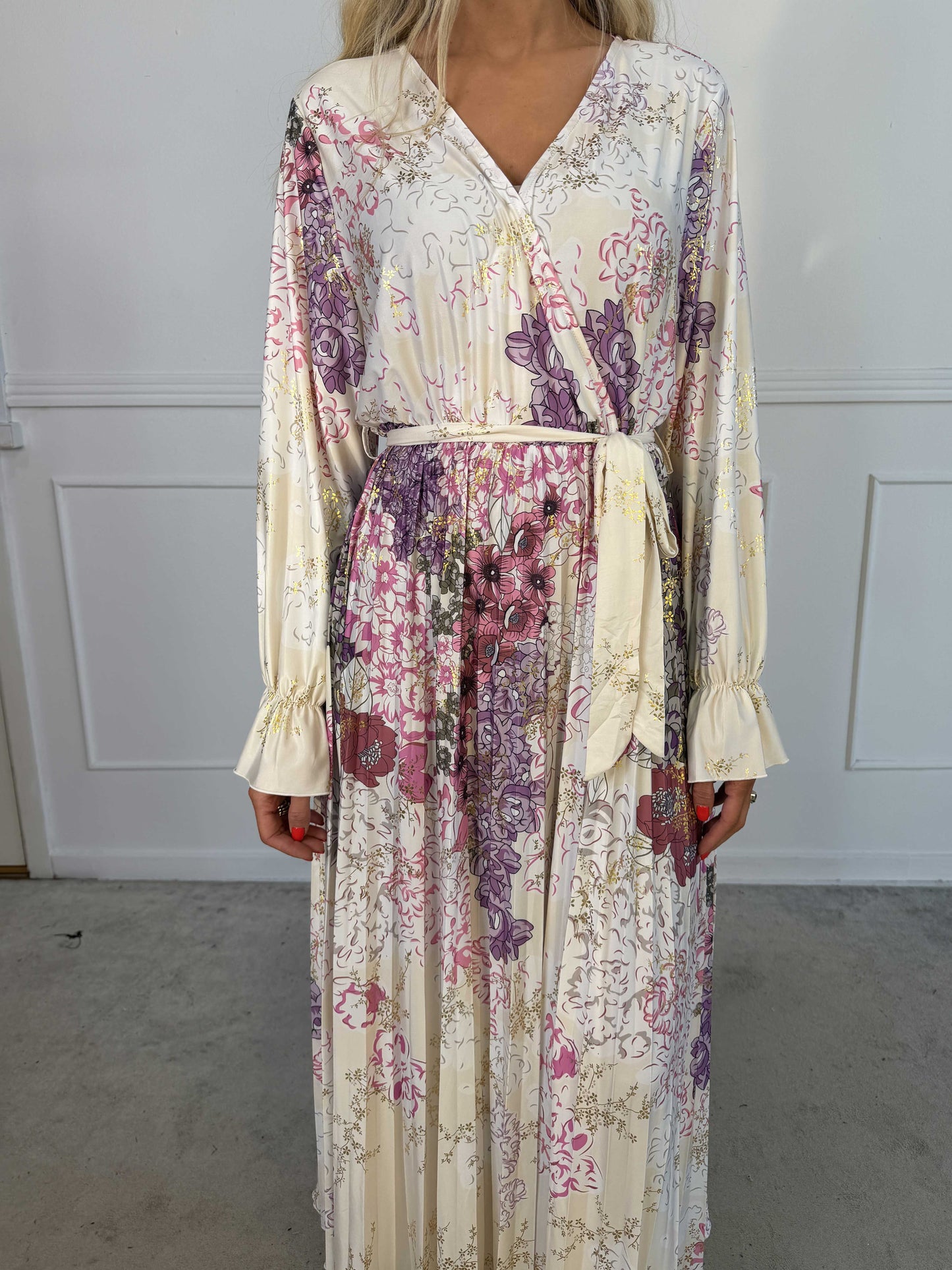 Silvija Fleur Robe Plissé Lungo