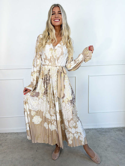 Silvija Fleur Robe Plissé Lungo