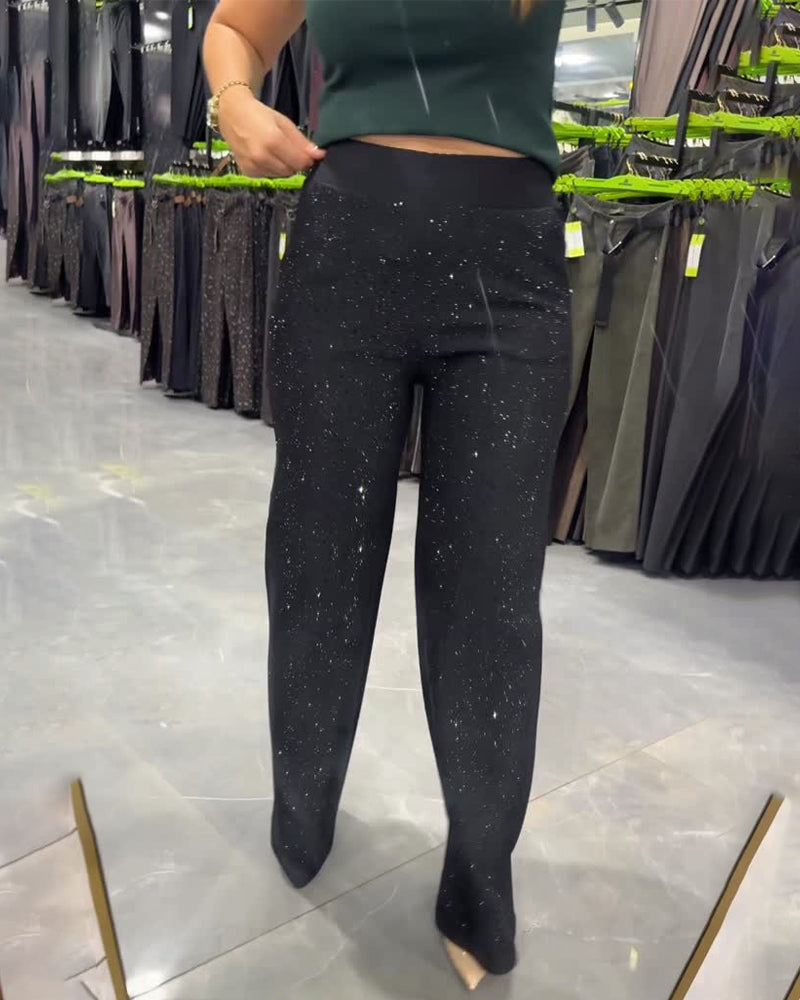 Pantalon Élégant Scintillant