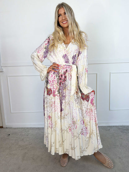 Silvija Fleur Robe Plissé Lungo