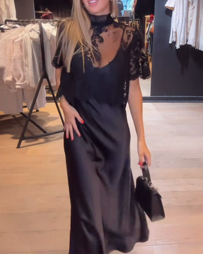 Robe Bonny Chic étole noir Brodé Inclus